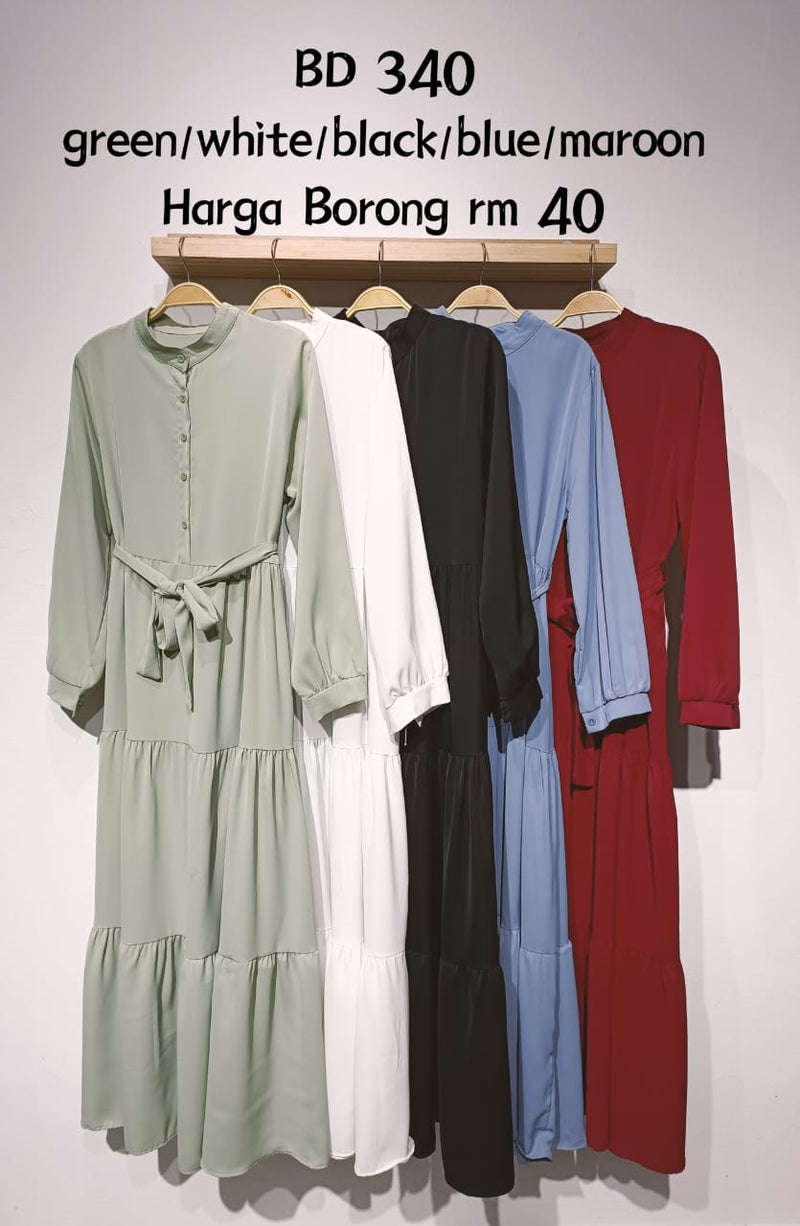 COTTON RUFFLE LONG DRESS BD340