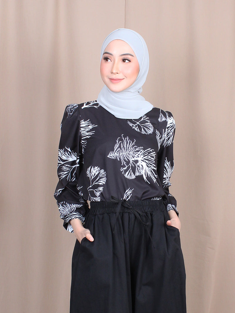 TROPICAL PRINT BLOUSE BT814