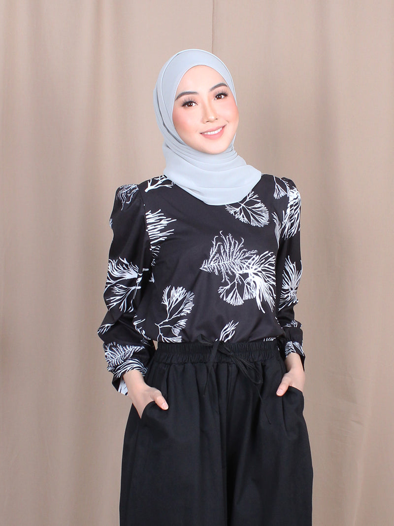 TROPICAL PRINT BLOUSE BT814