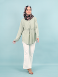 TIE WAIST COTTON BLOUSE CT276