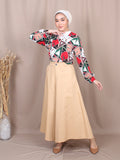 FRET PATTERN V-NECK BLOUSE BT817
