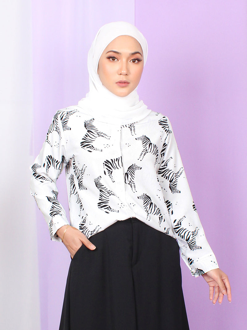 ZEBRA PATTERN BLOUSE SHIRT BT892