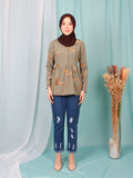CHEETAH WAIST TIE BLOUSE BT946