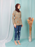 CHEETAH WAIST TIE BLOUSE BT946