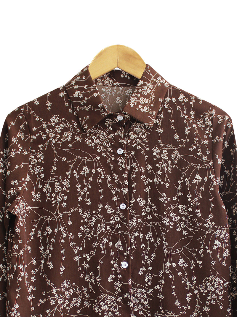 ELEGANT FLORAL BLOUSE SHIRT CT049