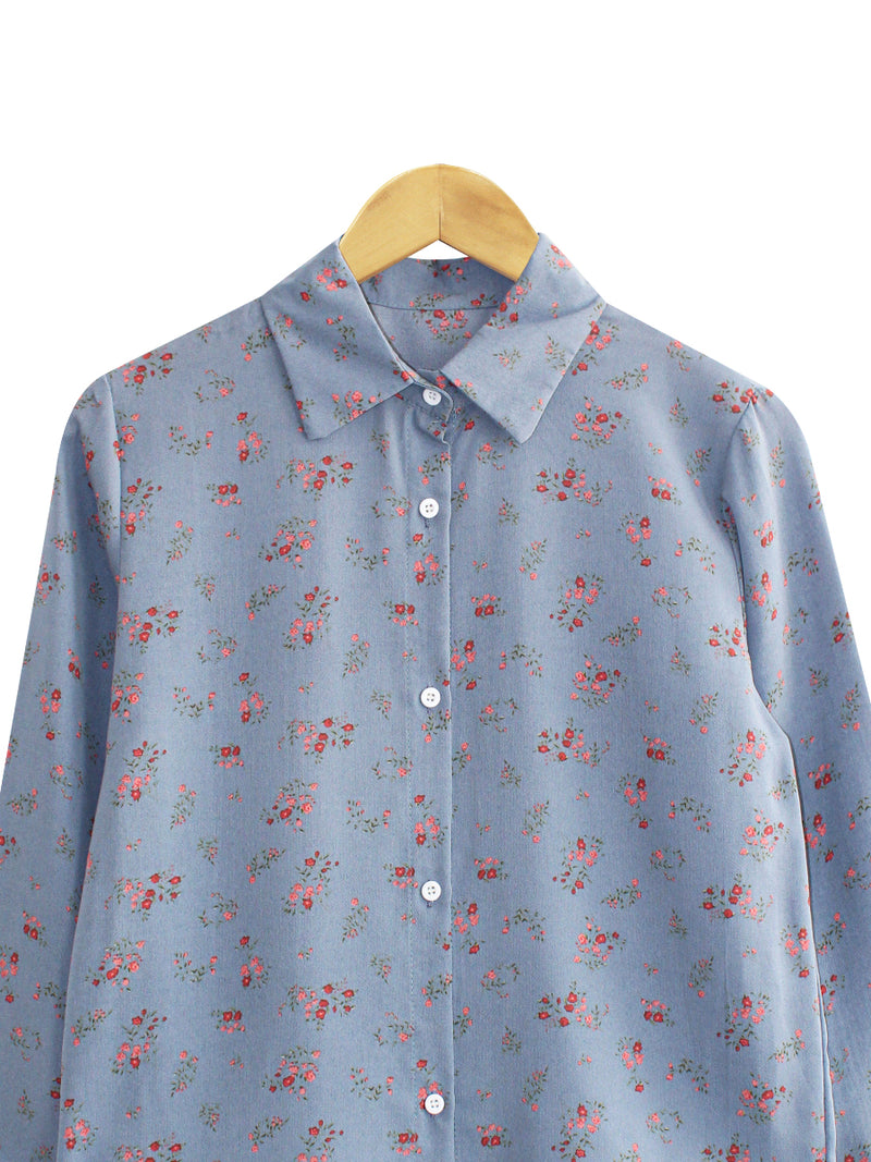 RETRO ROSE BLOUSE SHIRT CT042