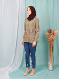 CHEETAH WAIST TIE BLOUSE BT946