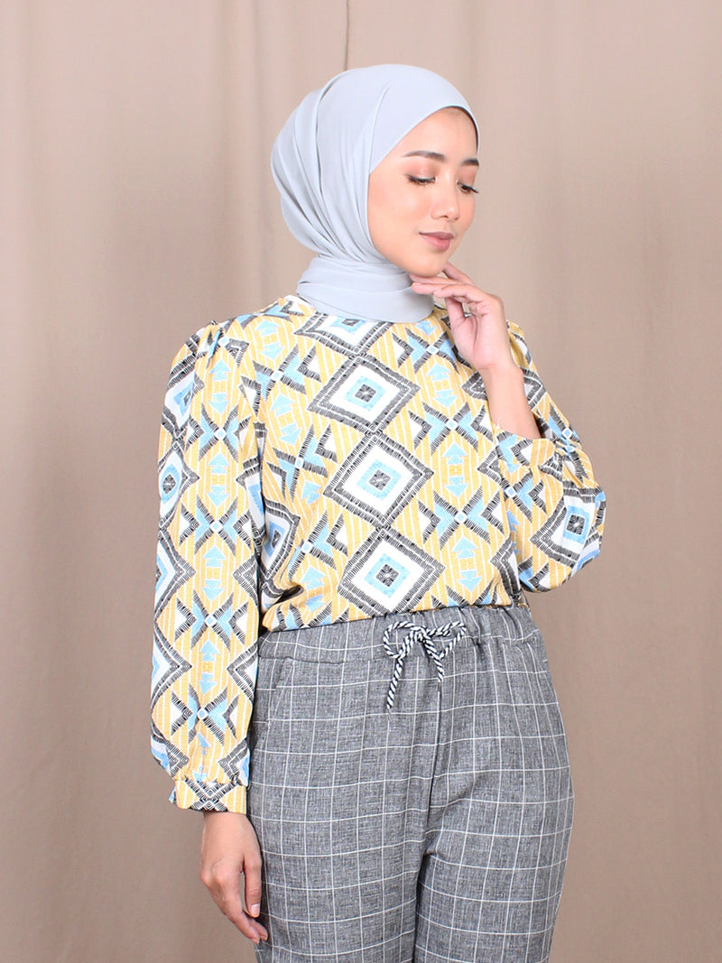 GEOMETRIC COLORFUL BLOUSE BT876