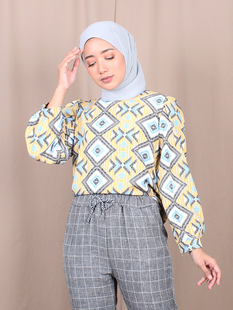 GEOMETRIC COLORFUL BLOUSE BT876