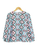 GEOMETRIC COLORFUL BLOUSE BT876