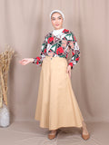 FRET PATTERN V-NECK BLOUSE BT817