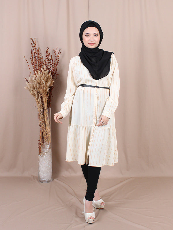 BUTTON DOWN BELTED TUNIC BT661