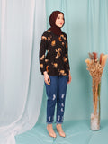 CHEETAH WAIST TIE BLOUSE BT946