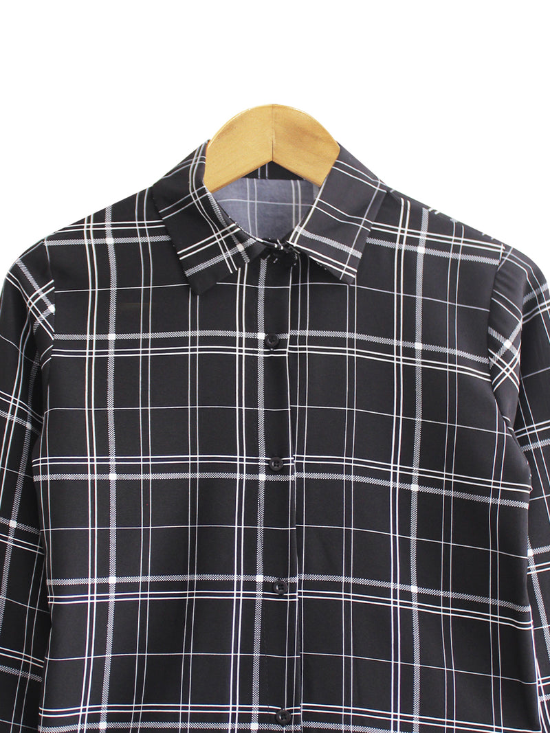 PLAID BLOUSE SHIRT BT480