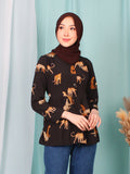 CHEETAH WAIST TIE BLOUSE BT946