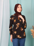 CHEETAH WAIST TIE BLOUSE BT946