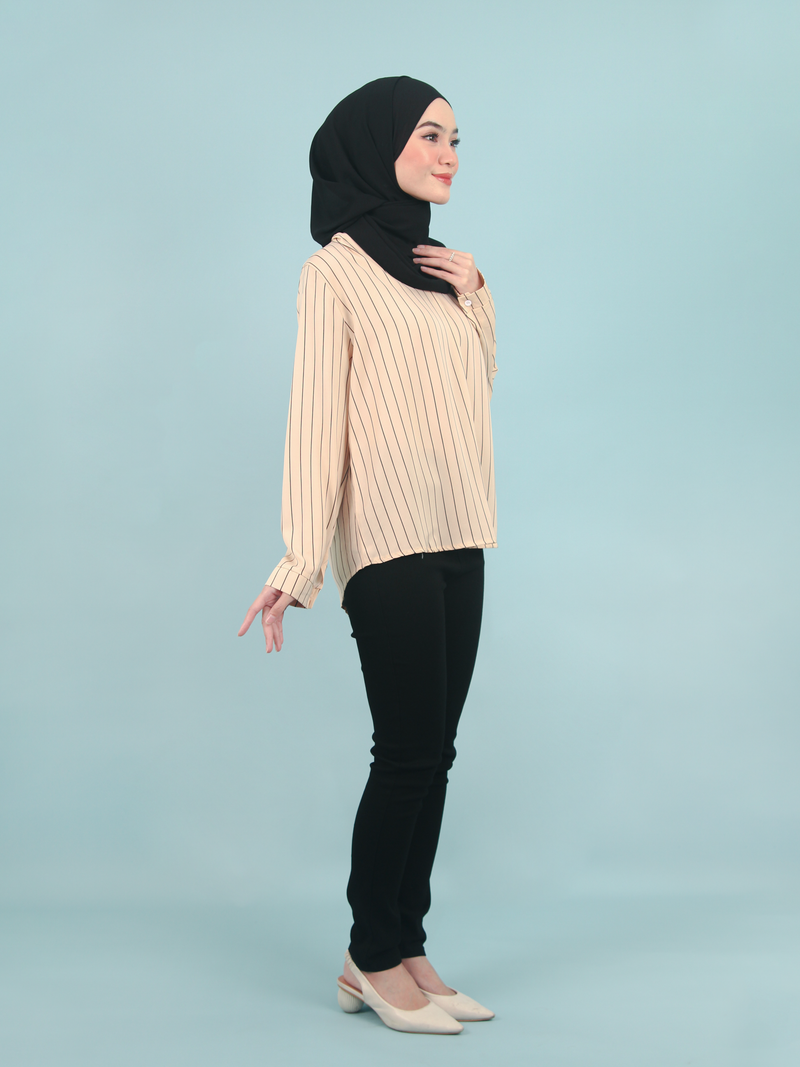 STRIPE V-NECK BLOUSE CT273