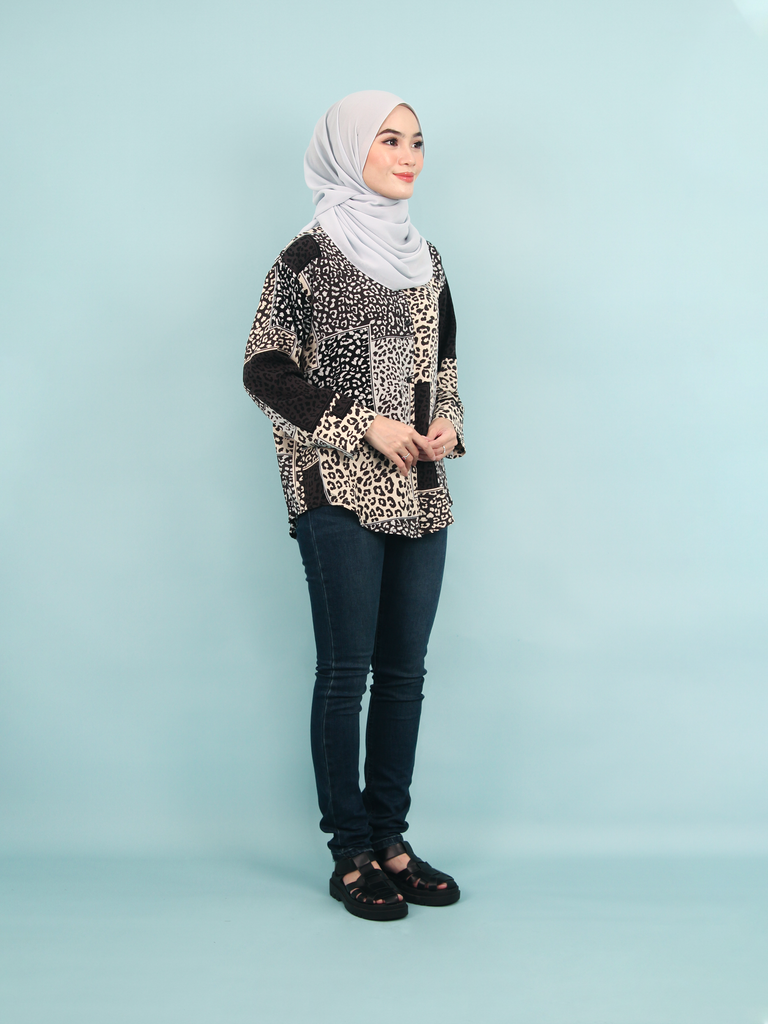 LEOPARD PRINTED BLOUSE SHIRT CT179