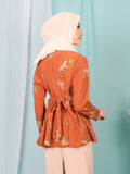 CHEETAH WAIST TIE BLOUSE BT946