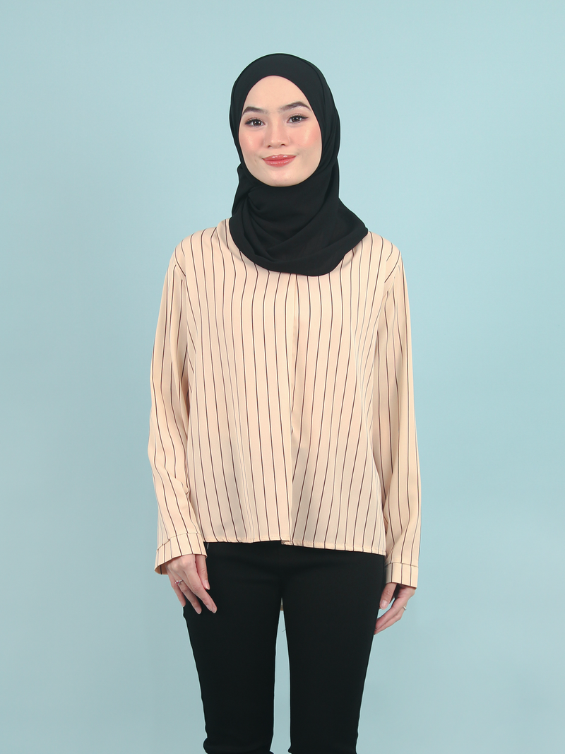 STRIPE V-NECK BLOUSE CT273