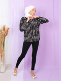 ZEBRA PATTERN BLOUSE SHIRT PLUS BT909