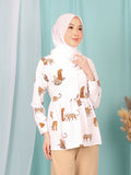 CHEETAH WAIST TIE BLOUSE BT946
