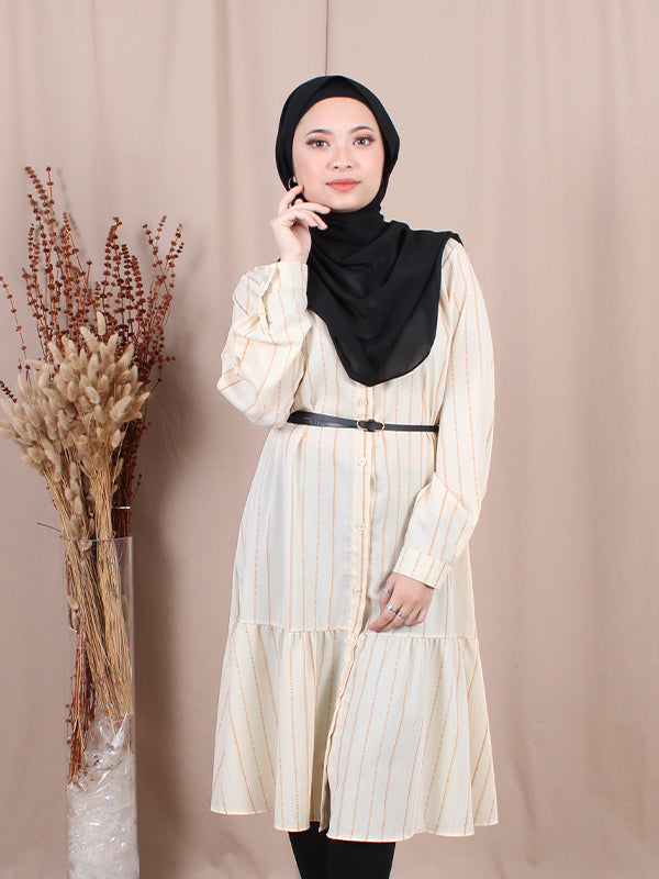 BUTTON DOWN BELTED TUNIC BT661