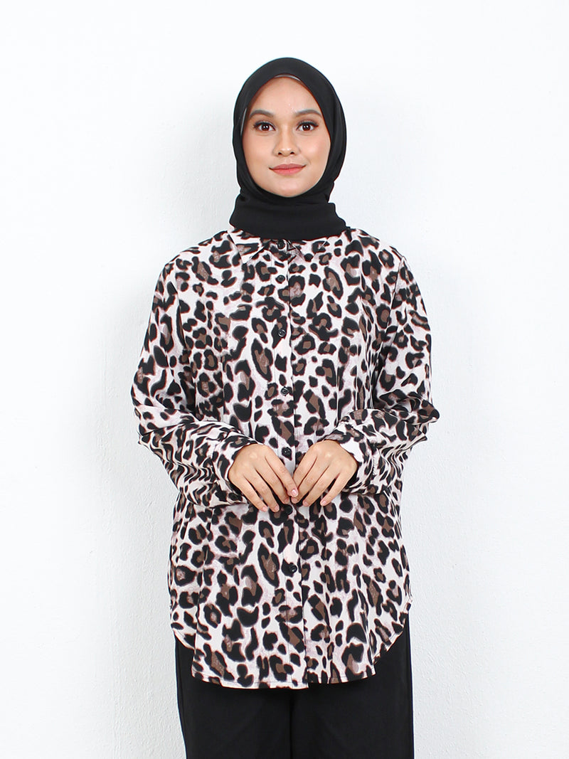 LOOSE CHEETAH BLOUSE SHIRT CT145