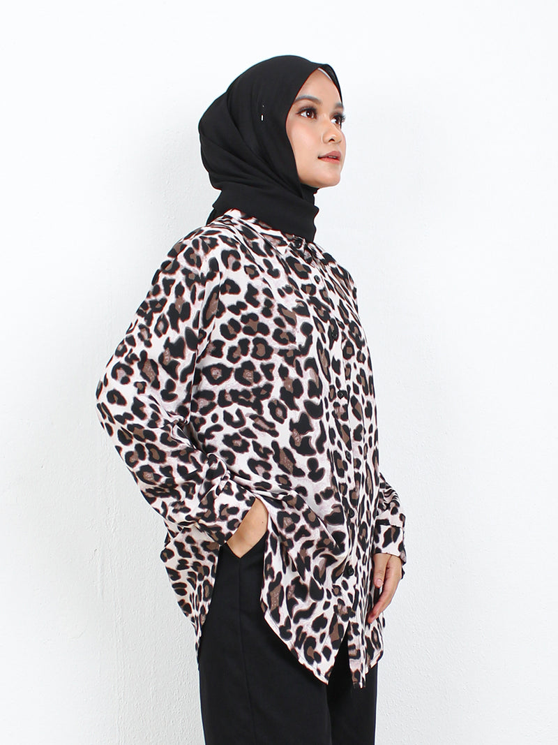 LOOSE CHEETAH BLOUSE SHIRT CT145