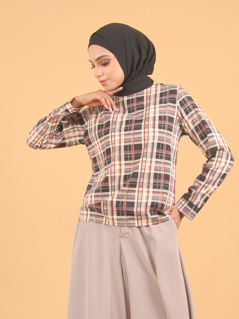 PLAID COTTON BLOUSE CT230