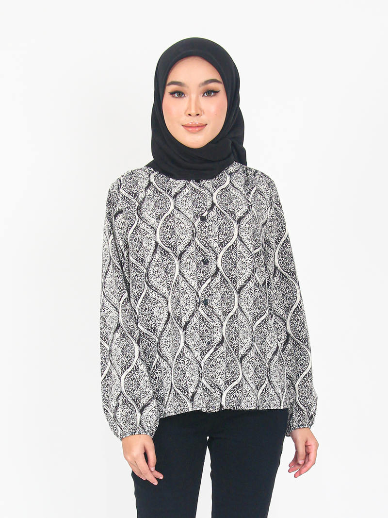 DAMASK PATTERN BLOUSE CT163