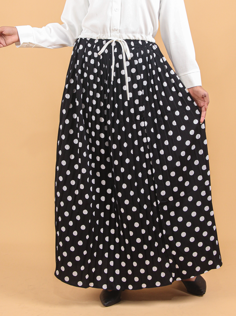 POLKA DOT PLEATED SKIRT BS64