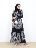 MUSH PATTERN LONG DRESS BD311