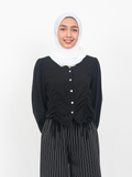 TIE CROP TOP BUTTONED BLOUSE CT192