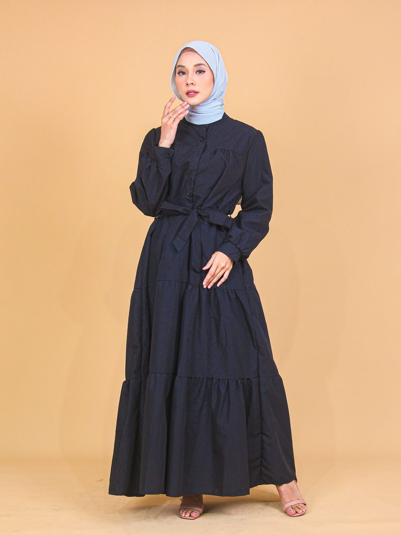 COTTON LONG RUFFLE DRESS BD330