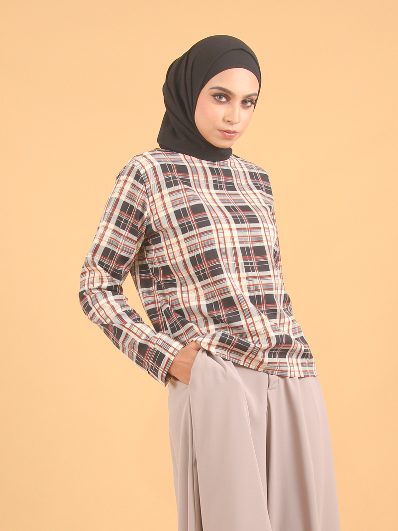 PLAID COTTON BLOUSE CT230