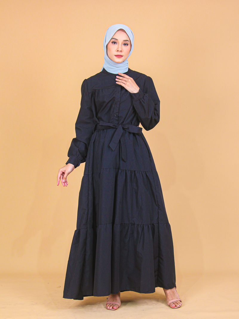 COTTON LONG RUFFLE DRESS BD330