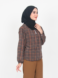 PLAID PATTERN BUTTON BLOUSE CT204