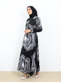 MUSH PATTERN LONG DRESS BD311