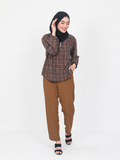 PLAID PATTERN BUTTON BLOUSE CT204