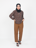 PLAID PATTERN BUTTON BLOUSE CT204