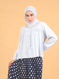 SQUARE NECK PLEAT BLOUSE CT227