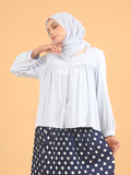 SQUARE NECK PLEAT BLOUSE CT227