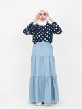 A-LINE RUFFLE COTTON SKIRT BS58