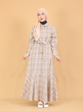 PLAID LONG DRESS BD331