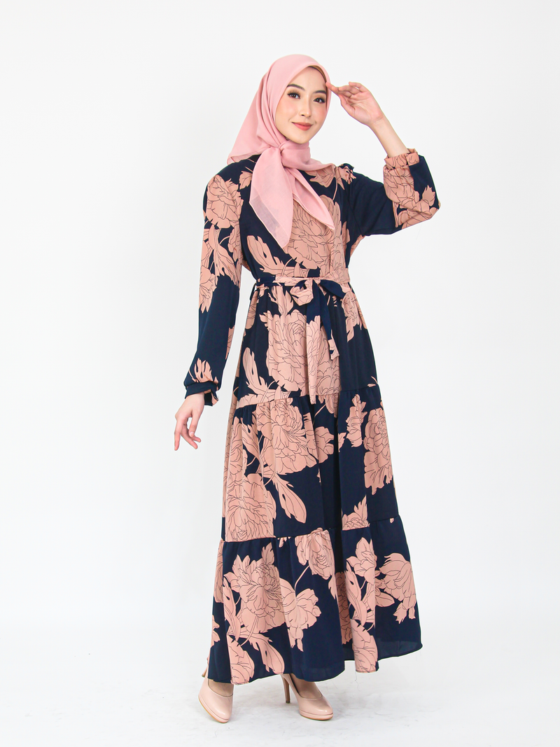 MORIS FLORAL LONG DRESS BD321
