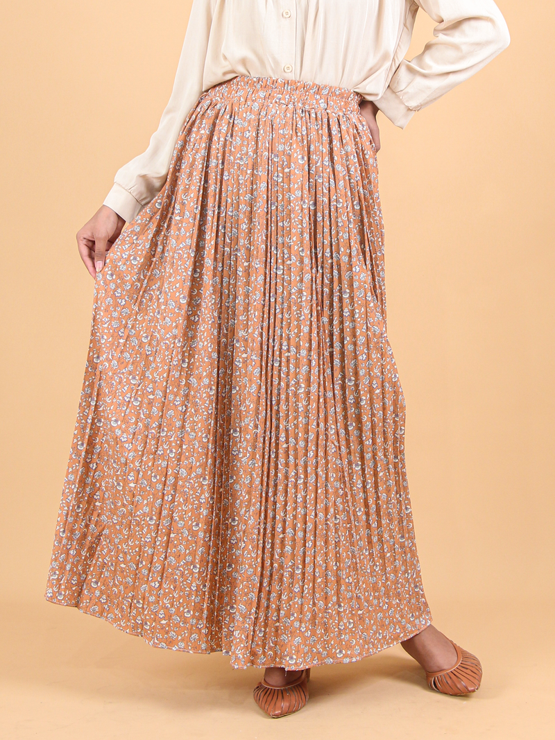 FLORAL PLEATED SKIRT BS62