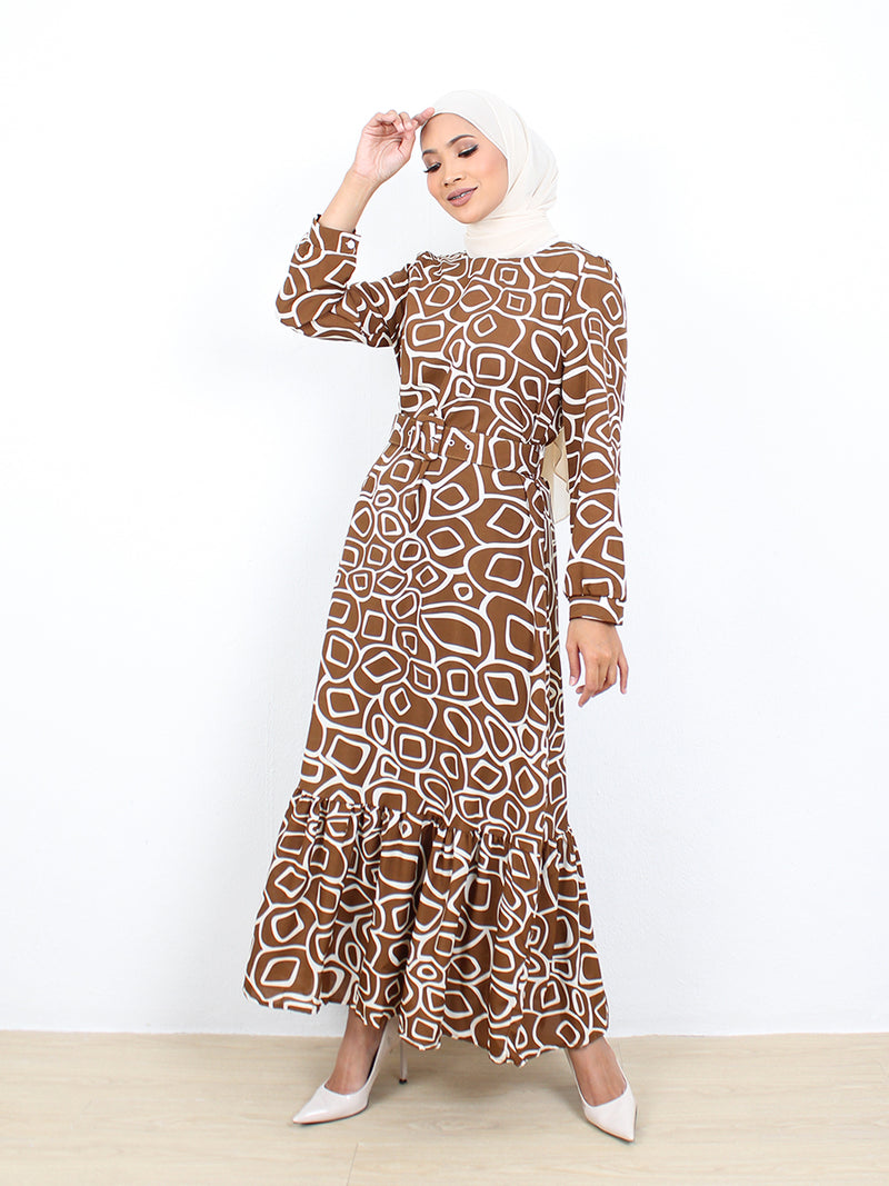 CARAMEL COTTON DRESS BD302