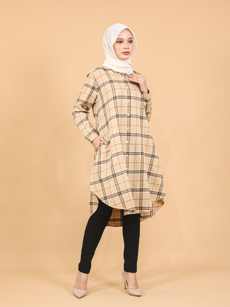 GRID COTTON TUNIC CT209