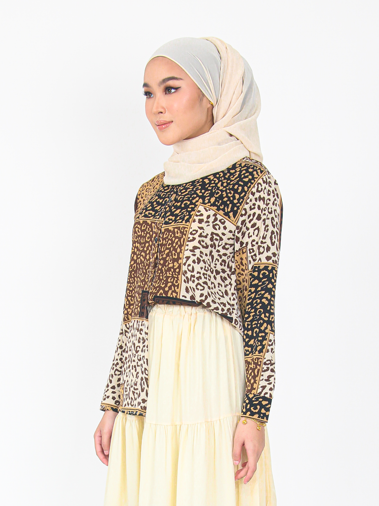 LEOPARD PRINTED BLOUSE SHIRT CT179